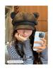 Women's Sweet Bear Ears Suede Octagonal Beret - Cute, Versatile Autumn/Winter Hat for a Flattering Fit