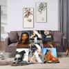 Nina Chuba Music Singer Blankets  Warm Aesthetic Plush Throw Blanket For Boy Girl Couch Chair Flannel Bedspread Bed Cover