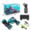 Gesture Sensing RC Stunt Twist Car, Blue - 4WD 2.4G Hand & Gesture Control, 360 Rotation Transform Off-Road Drift Climb with Lights & Music, Birthday