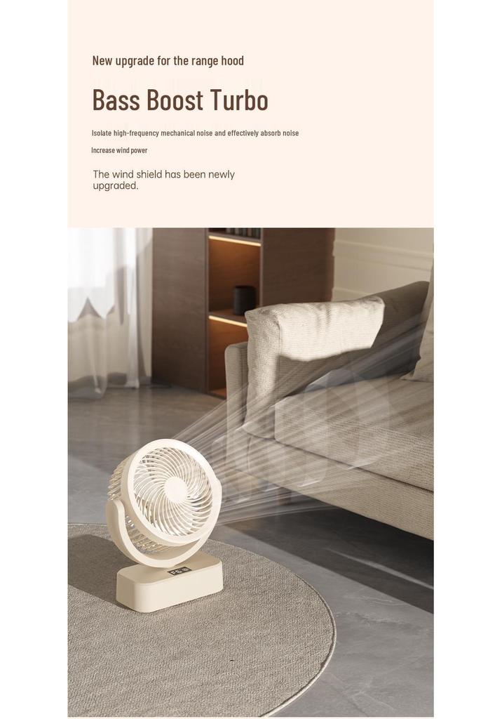 2026 Portable USB Rechargeable Oscillating Desktop Fan