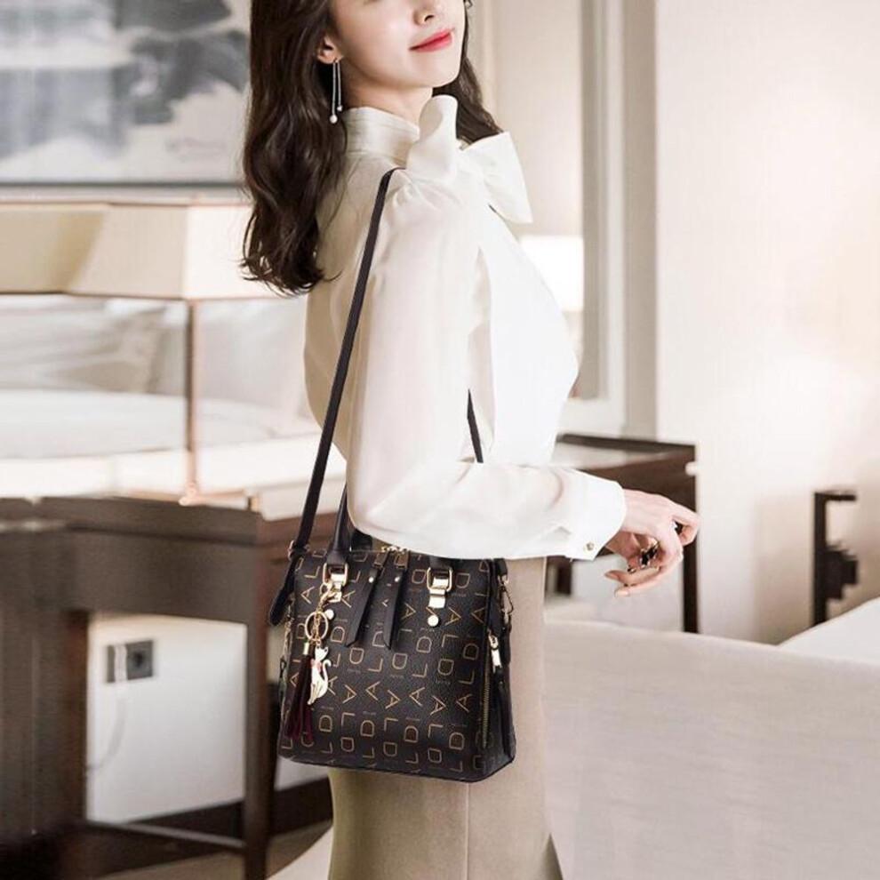 (brown, 24*13*23cm) Luxury Handbags Women Bags Designer Brand Women Leather Bag Handbag Shoulder Bag for Ladies Sac a Main Ladies Hand Bags