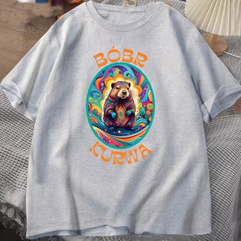 Bóbr Kurwa Gladiator cotton T Shirts for Unisex Women The Glory of Rome Graphic T-Shirt Bober Beaver Boberek Tshirt Casual Tees