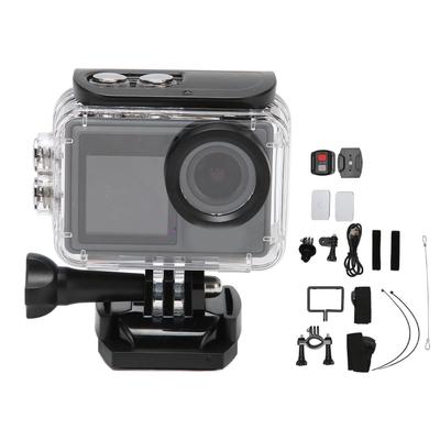 Caméra d'action étanche 5K WiFi Télécommande Écran double couleur 2,0 pouces et 1,3 pouce Caméra de sport