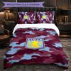 Set Biancheria da Letto Aston Villa Football 3 Pezzi Morbido Set Copripiumino con Federe Set Decorazione Camera da Letto per la Casa