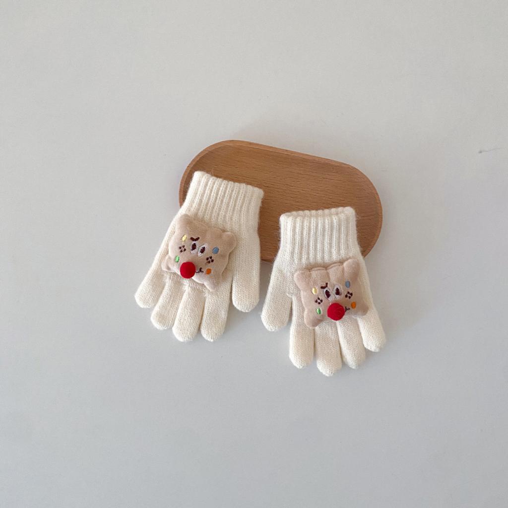 Guantes Infantiles Coreanos Nuevos de Invierno Ins Dibujos Animados Dedos Divididos Cálidos de Punto Cinco Dedos Guantes de Moda para Niños y Niñas