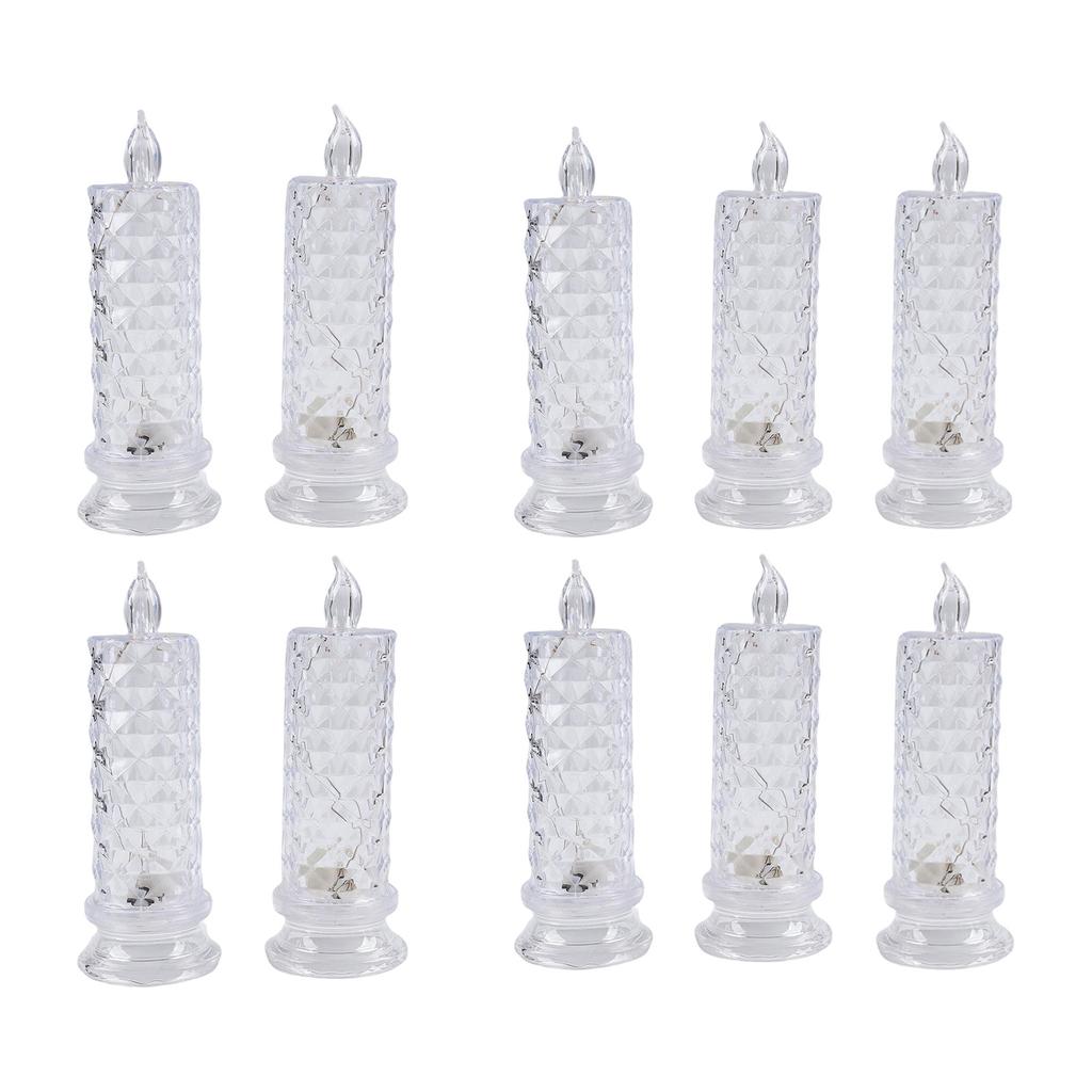 LED Crystal Table Lamp Decorative Flameless Electric Candles Crystal Candles LED Light for Bedroom Party Christmas Decor