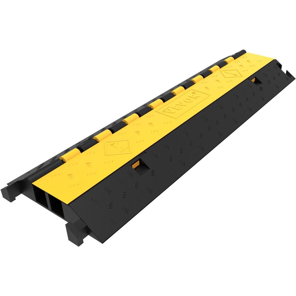 4 Pack Rubber Cable Protector Ramp 2 Channel Heavy Duty 66000lbs Load Capacity Cable Wire Cord Cover Ramp Speed Bump Driveway Hose Cable Ramp