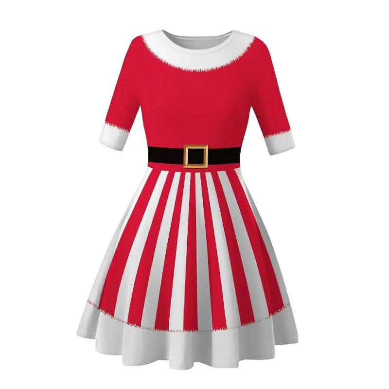 Christmas Dress Christmas Costume Cosplay Dressing Up Cosplay Costume Red Dress