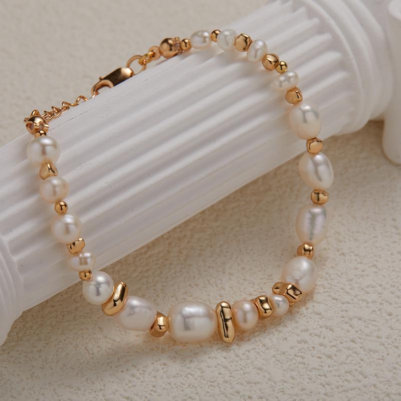 

S925 Sterling Silver Natural Freshwater Pearl Color Treasure Item Women S Trend Handmade String Irregular Bead Silver Versatile Earrings
