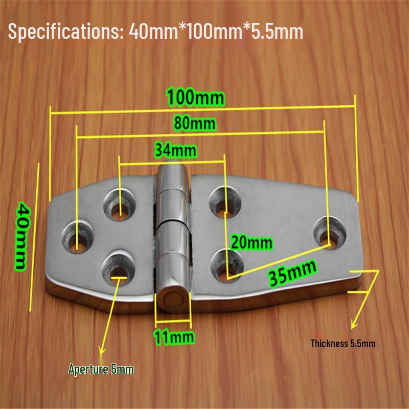 304 Stainless Steel Heavy Duty Industrial Flat Opening Thickened Mechanical Equipment Load-Bearing Hinge