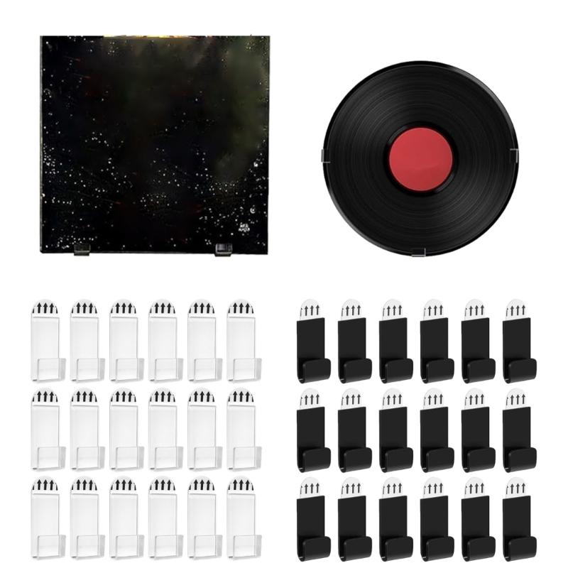 Self Adhesive Album Record Display Shelf 18PCS Acrylic Record Storage Holder for Album Easy Installation Wall Decors