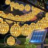 Outdoor Solar Moroccan Ball String Light-50/30/20 LED Fairy Light, 8 Modes, for Garden Fence Christmas Party Holiday Lighting