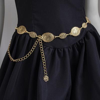 Böhmische Hüftkette mit Retro-Prägung und gealterter klassischer Metallgravur für Damen