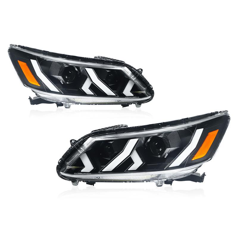 

13-15th Gen Honda Accord Lamborghini-Style LED DRL Headlight Assembly with Flowing Light Lens Set of 2