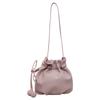 2026 New Drawstring Bucket Bag for Women Soft Leather Crossbody Bag with Ball Charm Mini Shoulder Handbag for Daily Shopping