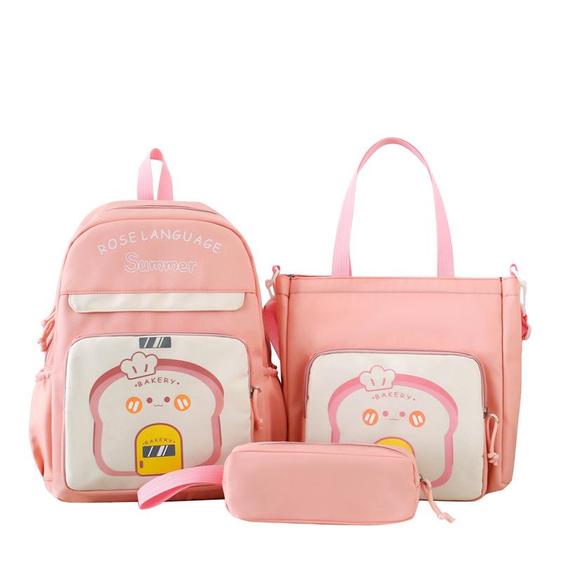 New contrasting color bag, tutoring bag, handbag, junior high school student schoolbag, cute backpack, large-capacity travel bag.