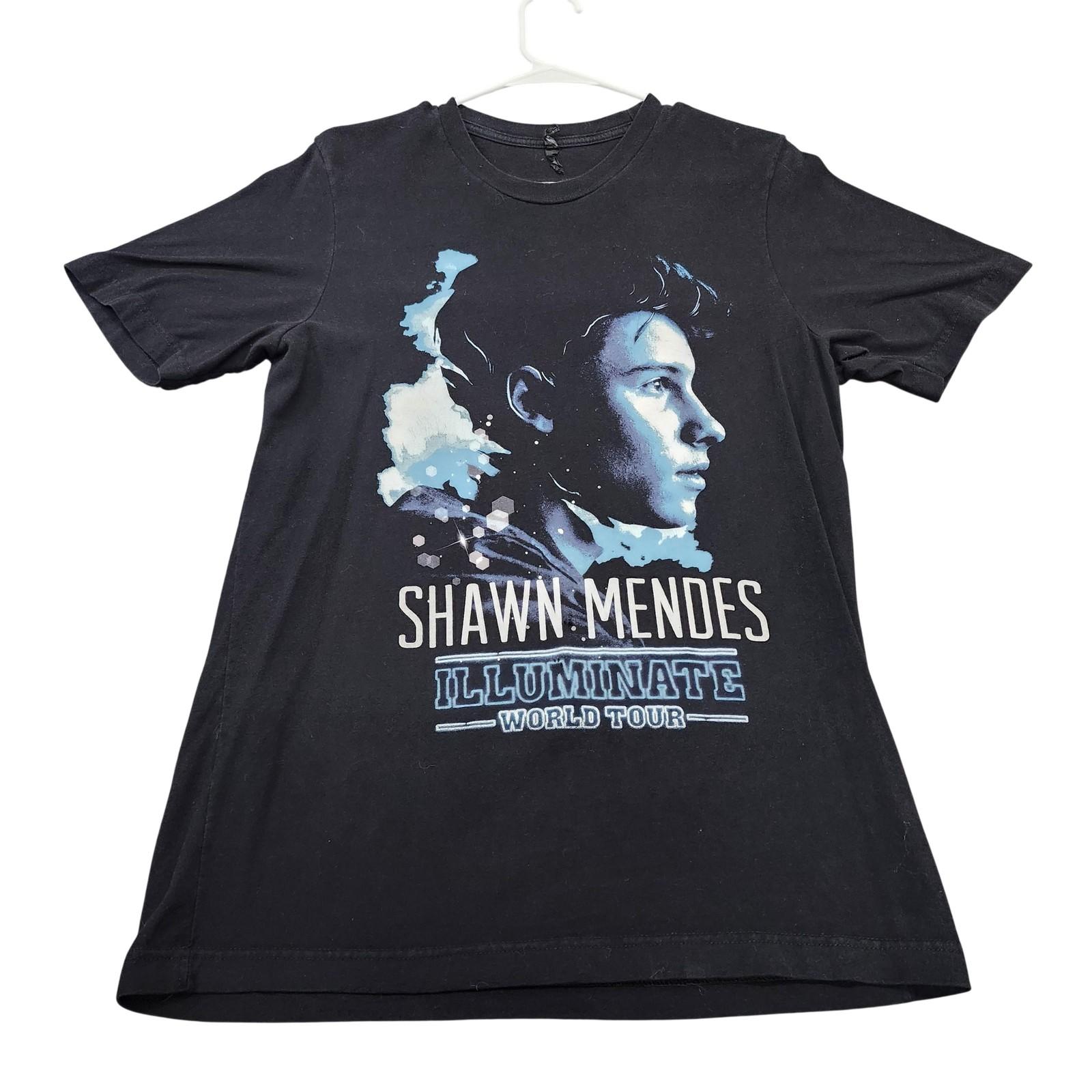 Shirt Mens Small Black Shawn Mendes Illuminate World Tour Graphic Tee Music Unisex T-Shirt S