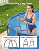 Above Ground Pool Ladder, 3-Step Steel A-Frame Swimming Pool Stairs for 106.7 Cm High Wall, 136 Kg Capacity Entry/Exit Steps with Secure Non-Slip