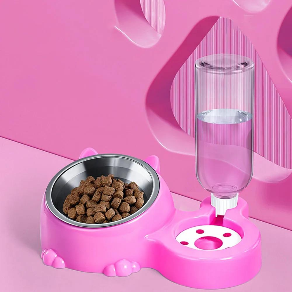 2-in-1 Stainless Steel Pet Bowl - Anti-Spill & Anti-Tip Food & Water Bowl, Suitable for Dogs, Cats, Kittens & Puppies
