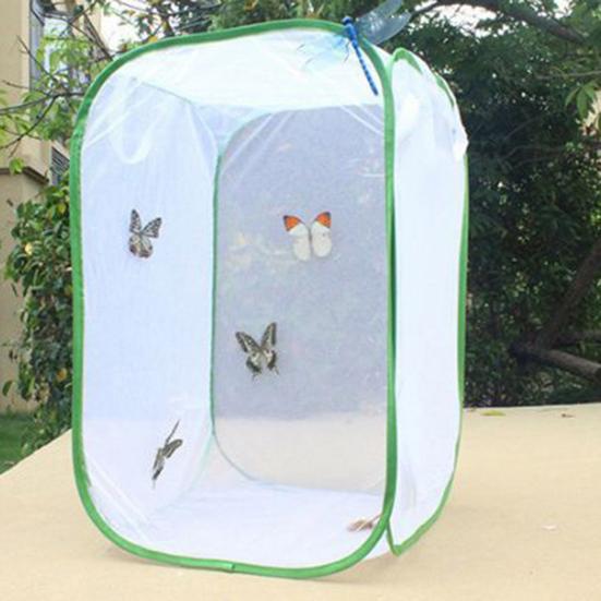 Foldable Butterfly Cage Pop-up Mesh Tent with Zipper Door Butterfly Habitat Cage Insect House for Raising Caterpillars And Butterflies