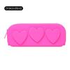 Sacchetti Zip in Silicone Riutilizzabili a Forma di Cuore Sacchetto in Silicone Borsa Cosmetica Portatile Astuccio per Pennelli da Trucco per Donne