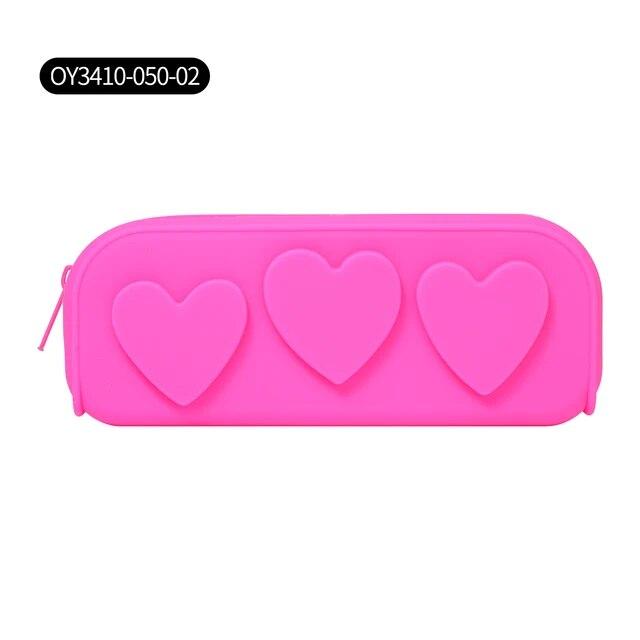 

Силиконовые сумки на молнии, многоразовые силиконовые сумки в форме сердца, косметичка, портативный чехол для кистей для макияжа для женщин