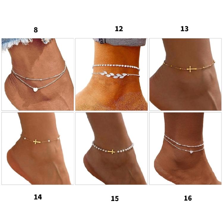 Adjustable Anklet for Women Girls Multilayer Ankle Bracelet Elegant Multi Layer Designs Waterproof Beach Jewelry