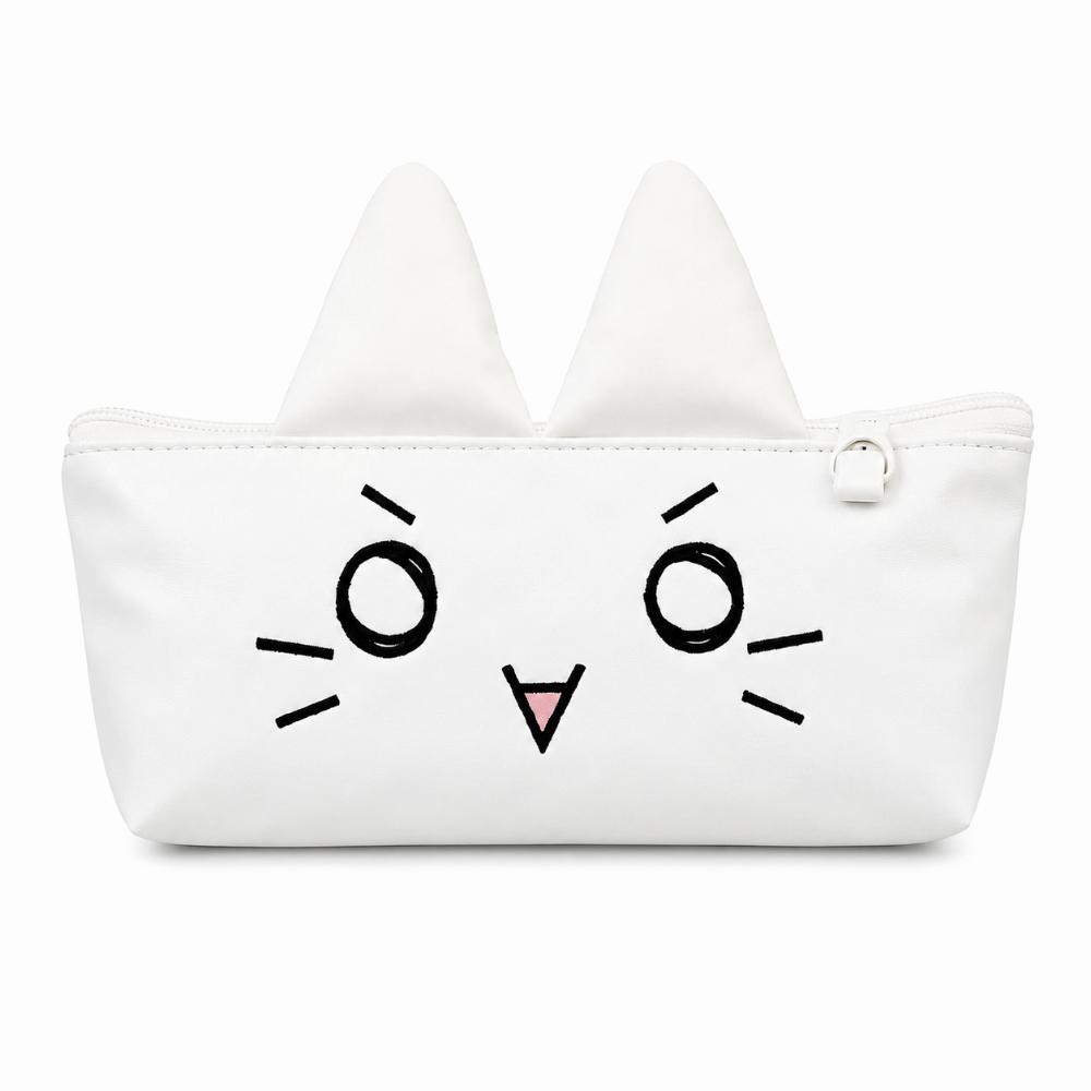 Large Capacity Pencil Case Cat Ear Design Pencil Pouch Portable Stationery Storage Bag Students