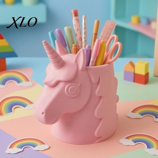 Cute Stationery Storage 3D Printed Horse Makeup Brush Holder for Desk, Vanity Organizer Dreamy Room Decor Pens And Stationery, Kawaii Container