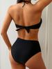 Removable Strap Tie High Waist Sexy Two Piece Bikini Set Elegant Versatile