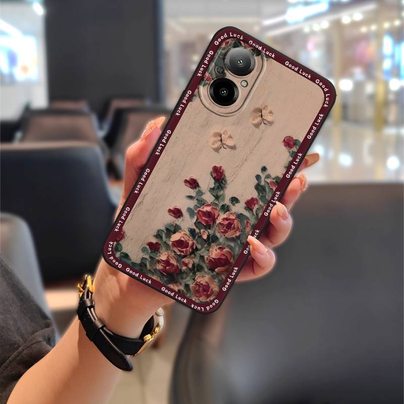 TPU Cartoon Phone Case For Realme C67 4G/Realme12 Lite Oil Painting Waterproof Silicone Durable Back Cover Anti-dust