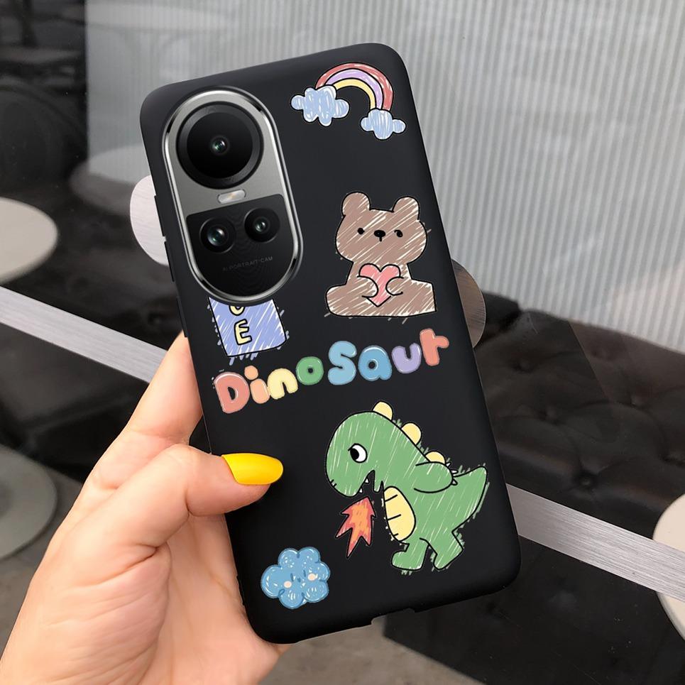Case For Oppo Reno10 Pro Global Version Cover Bumper For Reno 10 10Pro 5G CPH2531 CPH2525 Soft TPU Capa With Cartoon Print Etui