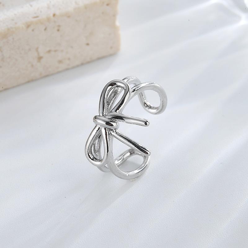 Hollow Out Bow Ear Clip Non Piercing Earrings Women Korean Copper Color No Hole Ear Cuff Butterfly Knot Zircon 2025 Trendy Gift