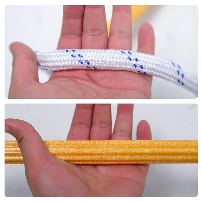 

10-метровая нескользящая веревочная лестница из смолы для высотных работ, пожарной эвакуации и тренировок Resin Soft Ladder 6m with Hooks