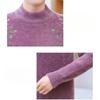 Winter Warm Mink Fur Sweater for Middle Aged Women Loose Fit Comfortable Top