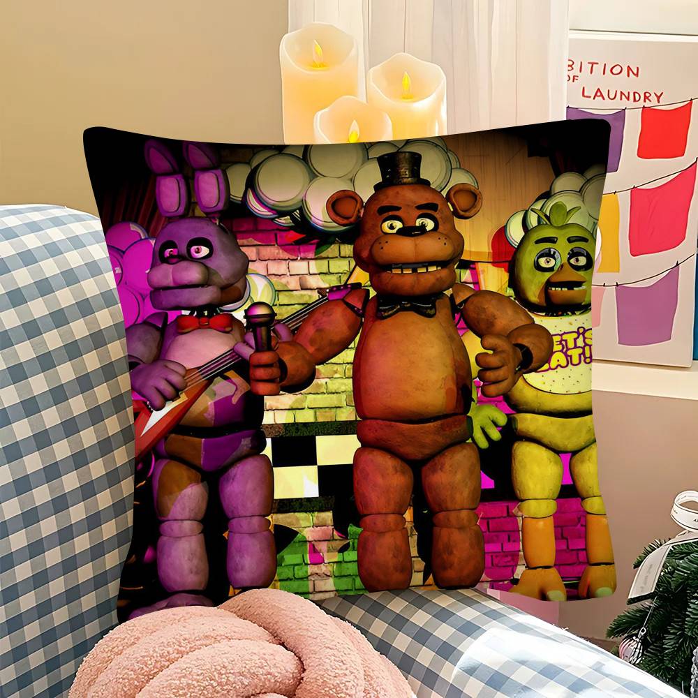 F-Five N-Nights At F-Freddys Game Pillow Case Square Pillow Bedroom Sofa Leisure Comfort Cushion Car Living Room Home Decoration