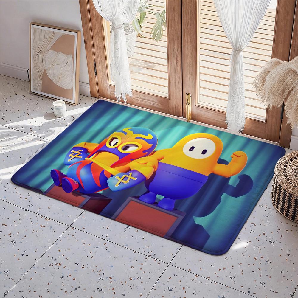 Game F Fall Guys Floor Mat Eco  Flannel Doormat Non Slip Odorless Indoor Floor Rug Soft Short Plush Home Mat