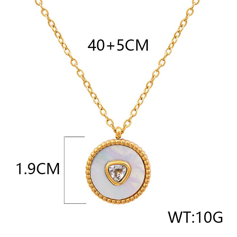 Titanium Titanium Steel White Shell Velvet Inlaid Clavicle Chain