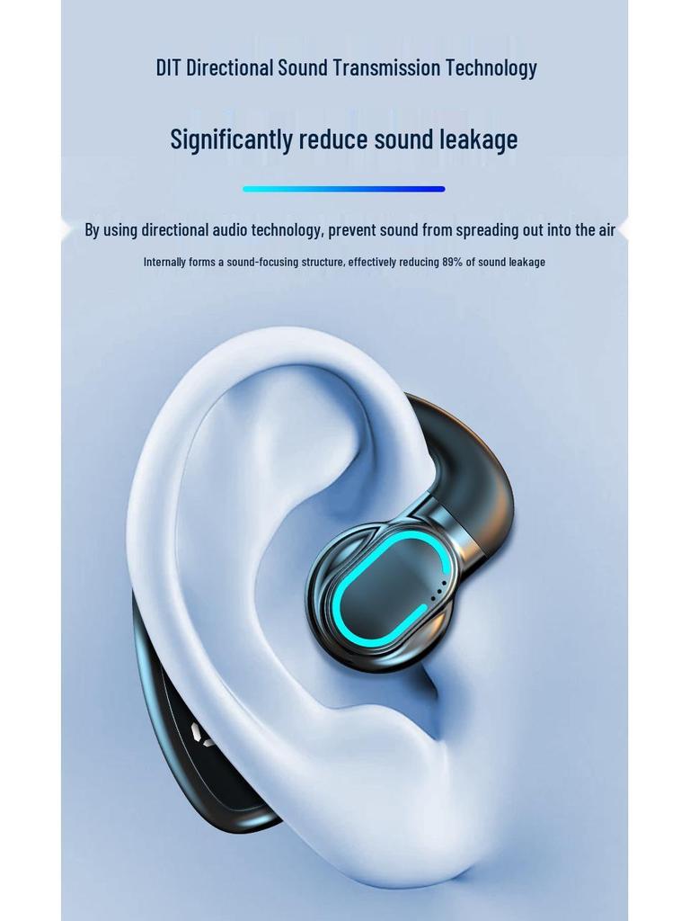 F80 Bluetooth Earphones: Over-Ear, Air Conduction, Single-Ear with Digital Display