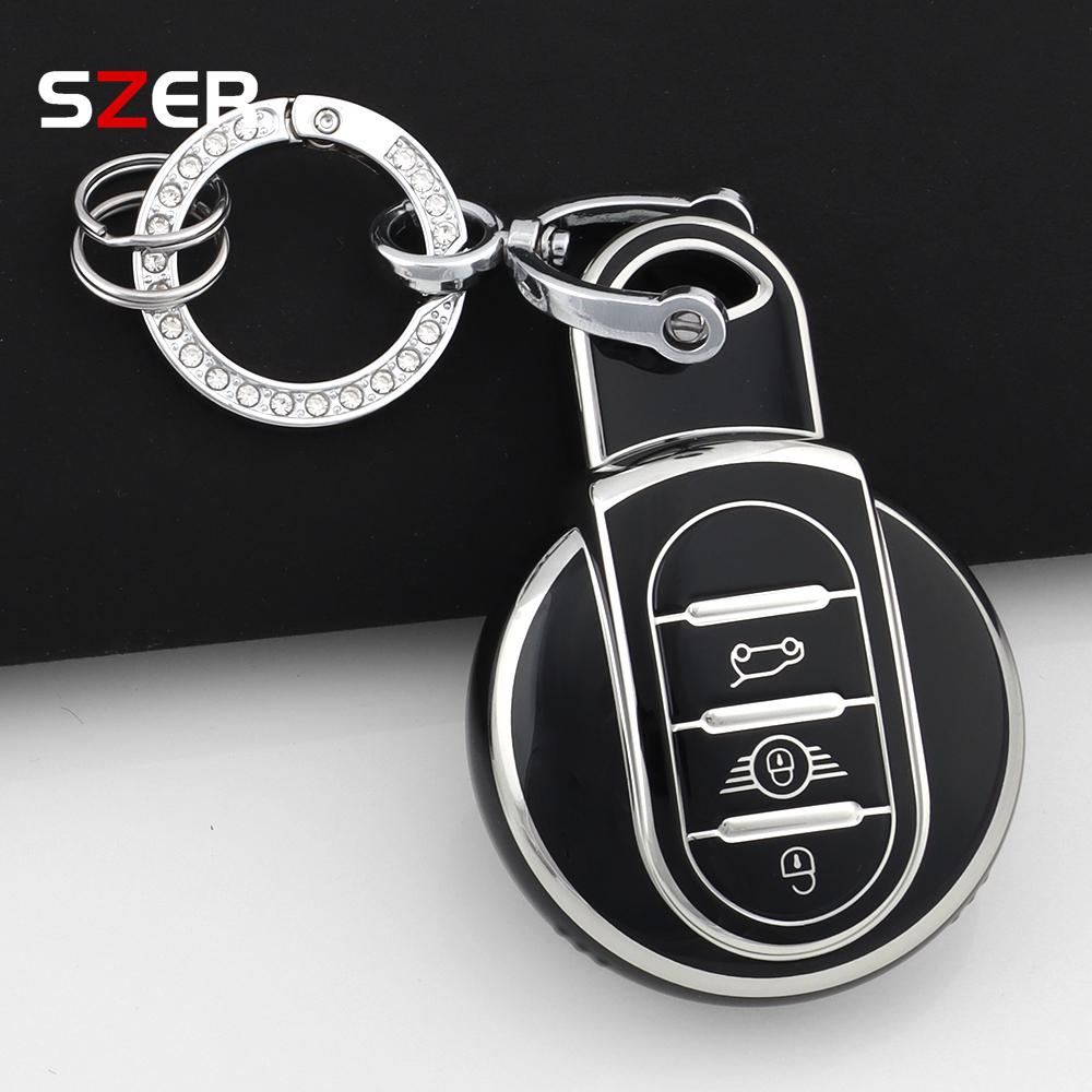 Pink Tpu Car Key Case Cover Protection Shell For Bmw Mini Coopers One Jcw F56 F55 F54 F57 F60 R55 R56 R57 R58 R59 R60 S Roadster