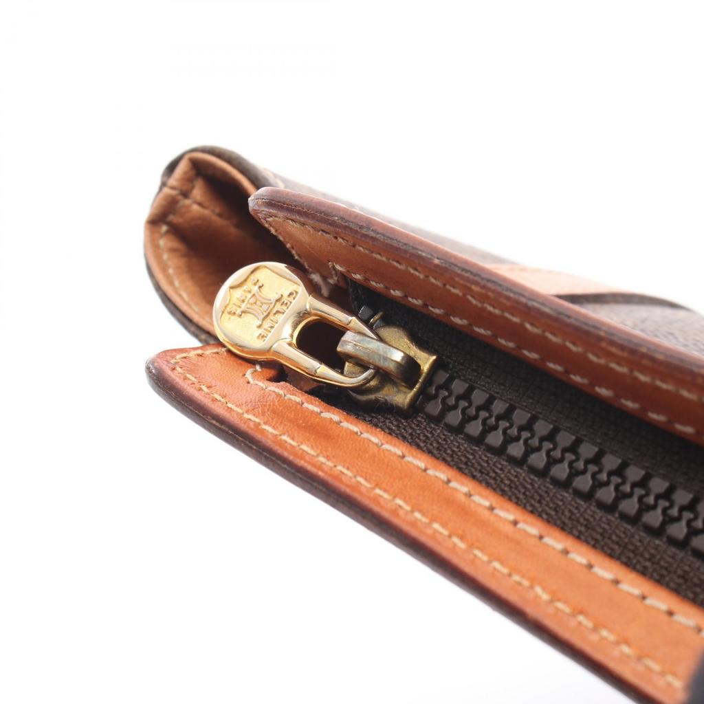 Used CELINE Macadam Business Bag Clutch Bag PVC Coated Canvas Leather Brown Used Women