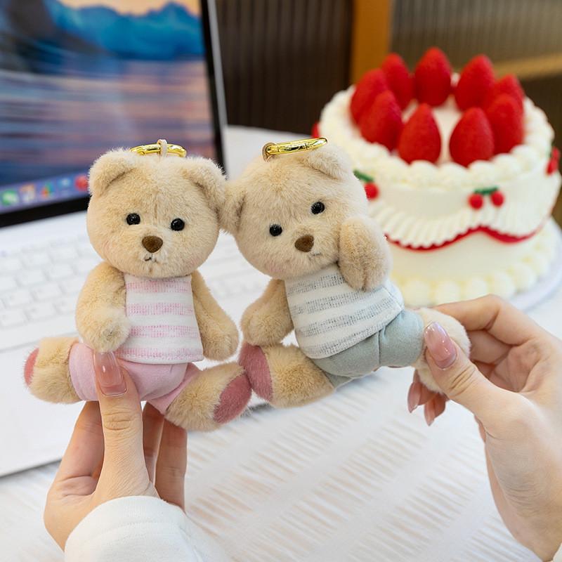 Cute Plush Teddy Bear Keychain With Pp Cotton Filling For Gift Bags And Novelty Decor