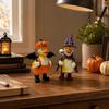 Mit Kürbishut und Skelettkolben Harz Halloween Figurine Set von 2 - Dekorative Ornamente für die Wohnkultur