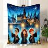 Harry Potter Hogwarts Castle Kids Room Decor Poster PrintBlanket Flannel Throw Blanket for Sofa, Bed, Travel, Camping, Office, Couch, Chair