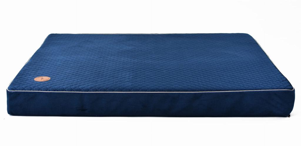 Hector Orthopedic Mattress Navy Blue Velvet Karo - 85 X 70 X 10