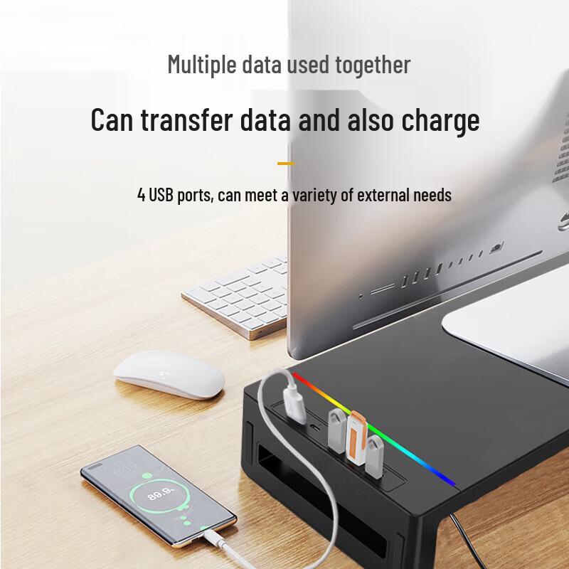 Adjustable Monitor Riser with Storage Drawer