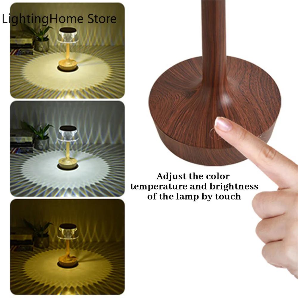 Křišťálová stolní lampa Kreativní houba Ložnice Noční světlo Dotykové nabíjecí Atmosférické světlo Dárková lampa Drop Shipping