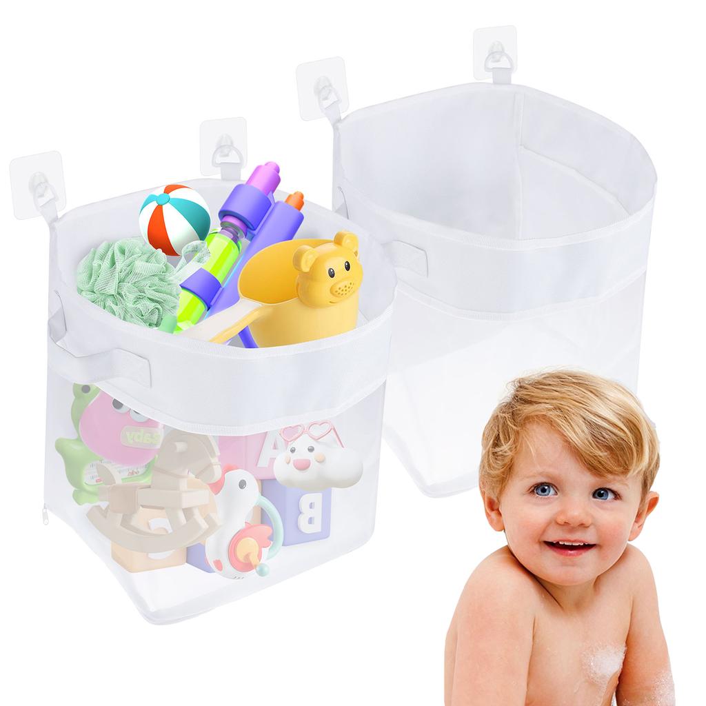 2 st Baby Badrum Nät Badväska Barn Leksaksförvaringskorg Andningsbar Stor Kapacitet Barnlekar Badrumsleksaker Organizer