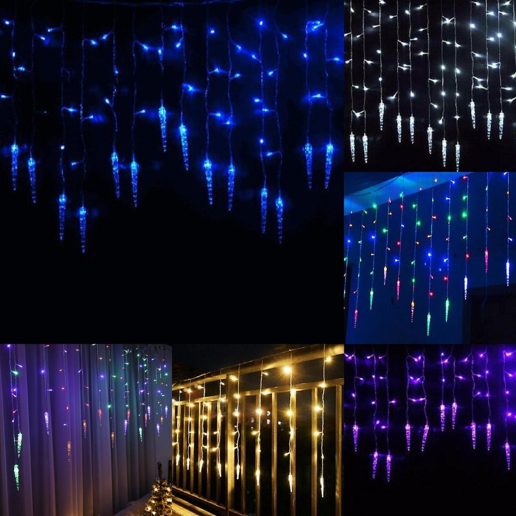 96 35m Led Icicle Hanging Curtain Window Light Fairy String Xmas Decors Home