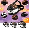 Dog Costume Muzzle with 3D Devil Face and Faux Teeth, Adjustable Head Strap for Halloween Parties and Pet Photoshoots